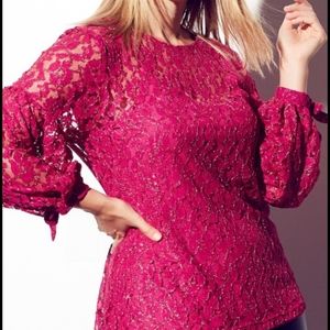 City Chic Pink Lurex Love Top